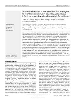 Antibody detection in tear samples as a surrogate to monitor host