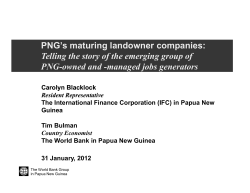 PNG`s maturing landowner companies: Telling the story of the
