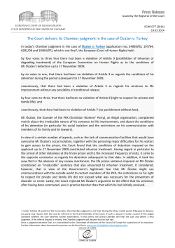 The Court delivers its Chamber judgment in the case of