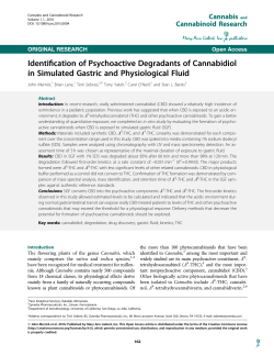 Identification of Psychoactive Degradants of Cannabidiol in