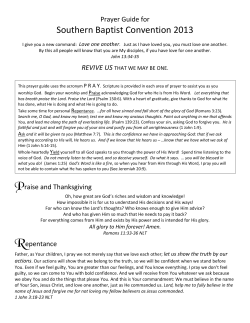 SBC Prayer Guide - SBC Annual Meeting