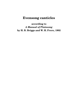 The canticles for Evensong.