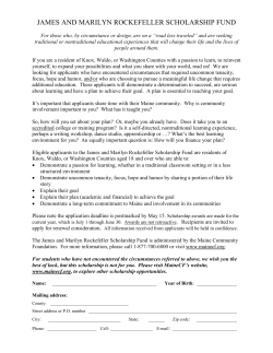 James and Marilyn Rockefeller Scholarship Fund
