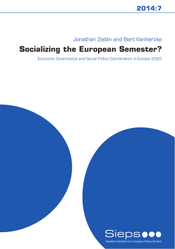 Socializing the European Semester?