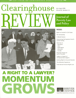 Pursuing a Right to Counsel in Civil Cases: Introduction and Overview