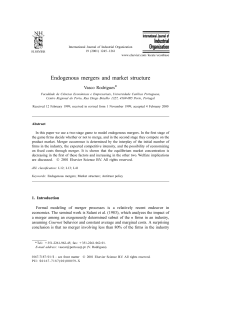 Endogenous mergers and market structure
