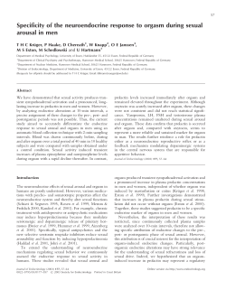 Specificity of the neuroendocrine response to orgasm during sexual