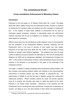 Cross-Jurisdiction Enforcment of Monetary