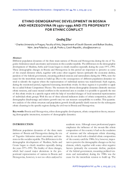 ethno‐demographic development in bosnia and herzegovina