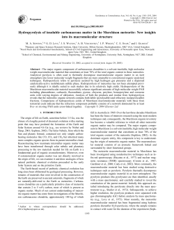 Hydropyrolysis of insoluble carbonaceous matter in the Murchison