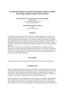 summary results of dutch field trials with dynamic speed limits