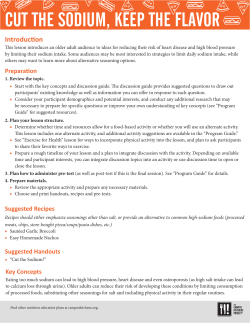 cut the sodium, keep the flavor