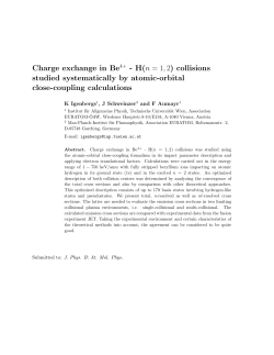 Charge exchange in Be4+ - H(n = 1,2) collisions