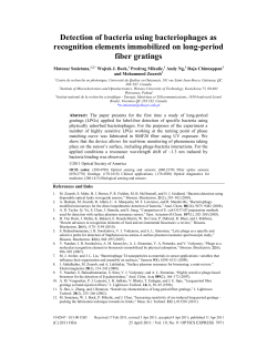 Detection of bacteria using bacteriophages as recognition elements