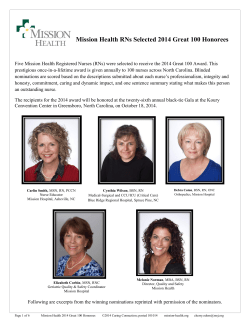 Mission Health RNs Selected 2014 Great 100 Honorees