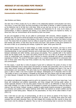 MESSAGE OF HIS HOLINESS POPE FRANCIS FOR THE 50th