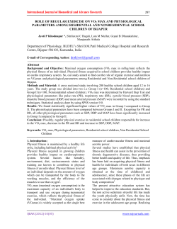 ROLE OF REGULAR EXERCISE ON VO2 MAX AND