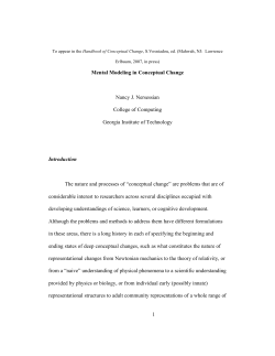 1 Mental Modeling in Conceptual Change Nancy J. Nersessian