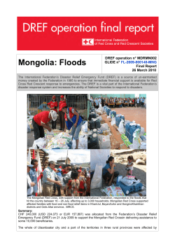 Mongolia: Floods