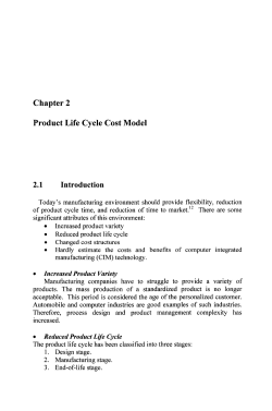 Chapter 2 Product Life Cycle Cost Model 2.1 Introduction