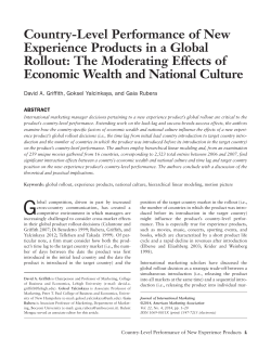 Country-Level Performance of New Experience Products in a Global