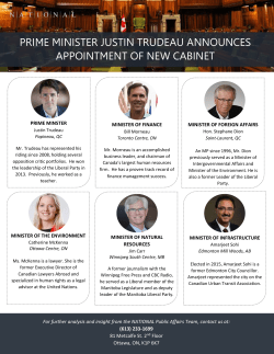 Prime Minister Trudeau`s Cabinet