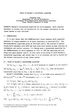 LNCS 0330 - Proof of Massey`s Conjectured Algorithm