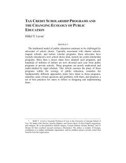 tax credit scholarship programs and the changing ecology of public