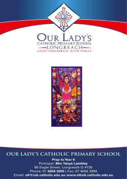Parent Handbook - Our Lady`s Catholic Primary School, Longreach