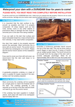 DURADAM Dam Liner Installation Guide