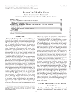 Status of the Microbial Census