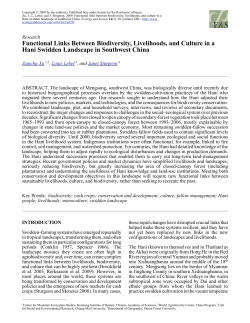 Functional Links Between Biodiversity, Livelihoods, and Culture in a