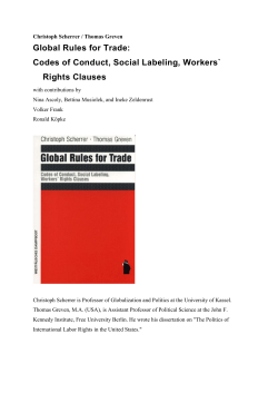 Global Rules for Trade: Codes of Conduct, Social Labeling, Workers