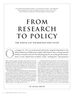 From Research to Policy: The White Cap WIlderness Fires Study