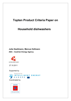 Topten Product Criteria Paper on Household dishwashers