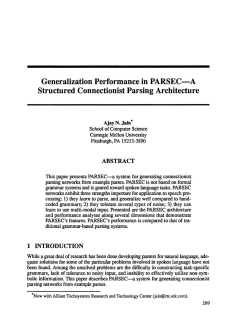 Generalization Performance in PARSEC - A
