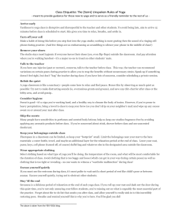 Class Etiquette: The (Semi) Unspoken Rules of