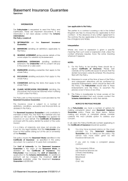 Basement Insurance Guarantee