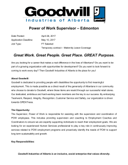 Power of Work Supervisor &ndash; Edmonton Great Work. Great People