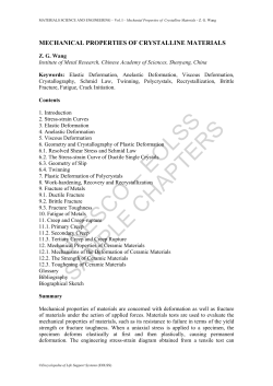 Mechanial Properties of Crystalline Materials