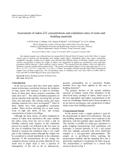 Assessment of radon-222 concentrations and exhalation rates of