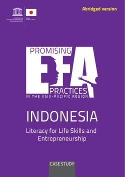 Indonesia, literacy for life skills and entrepreneurship
