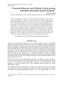 Prosocial Behaviour and Political Culture among Australian