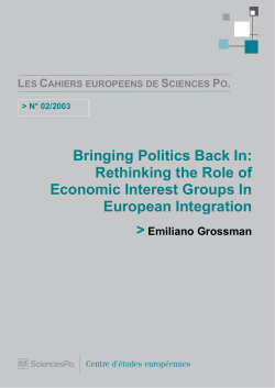 rethinking the role of economic interest groups in