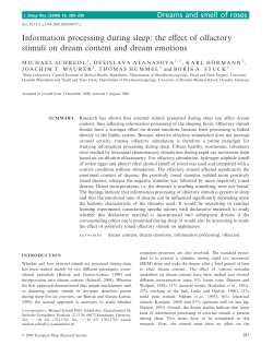 Information processing during sleep: the effect of olfactory stimuli on