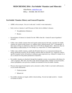 Fat-Soluble Vitamins (and Minerals)