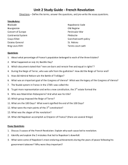 Unit 2 Study Guide - French Revolution