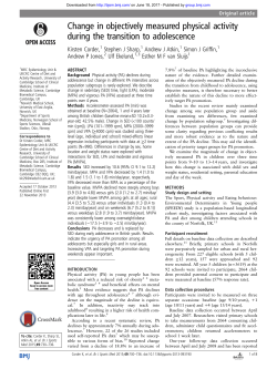Change in objectively measured physical activity during the
