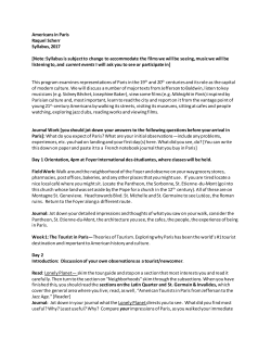 Americans in Paris Raquel Scherr Syllabus, 2017