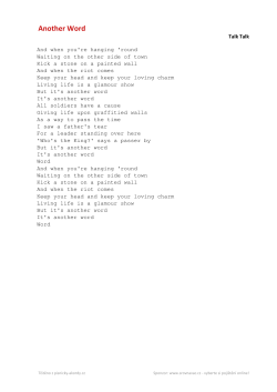 Talk Talk Another Word - Pisnicky